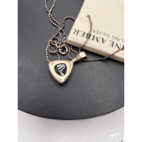 925 Sterling Silver Beautiful Rustic Baltic Amber Pendant Necklace New - Picture 6 of 8